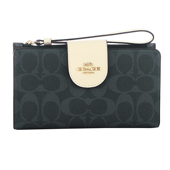 Coach Signature Color Block Wallet Blue - Picture 1 of 9